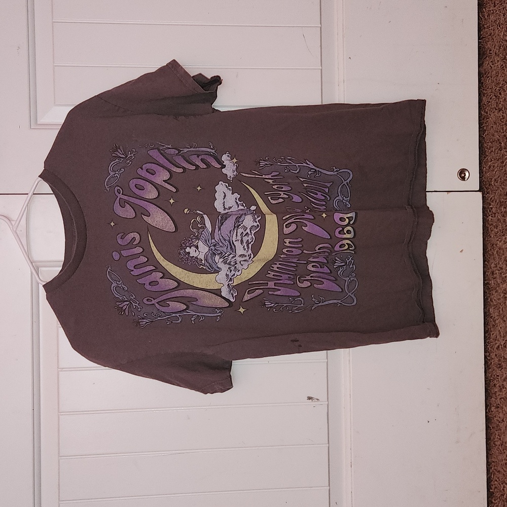 Janis joplin band tee gray and size large